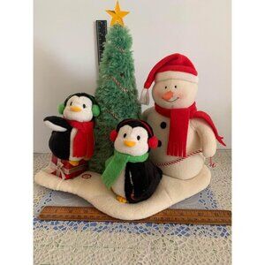 Hallmark Jingle Pals Musical Christmas Snowman & Penguin Trio with Tree 2006